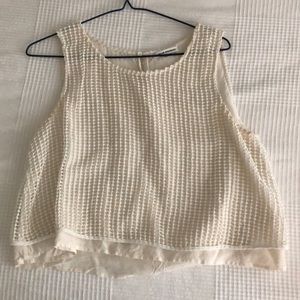 Club Monaco white slightly cropped blouse